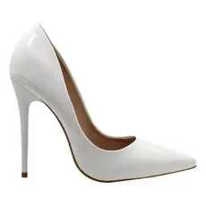 Scarpin Royalz Verniz Branco Sola Vermelha Paola | Salto Elegante Tamanho 38 Pronta Entrega