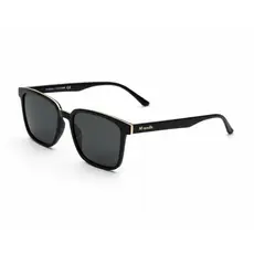 Óculos de Sol Luxo Preto Fosco com detalhes dourados