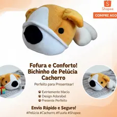 Pelúcia Cachorro Amarelo Super Macio – Bichinho de Pelúcia Infantil Decorativo e Presente Fofo