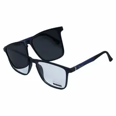 Óculos Clip-On Quadrado Preto -Azul /Pronta entrega