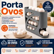 Porta ovos 4 andares em plastico para geladeira Organizador 30 ovo sistema rolante automatico