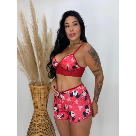 Baby Doll Alcinha Cropped Suede Top Doll Desenho Animado