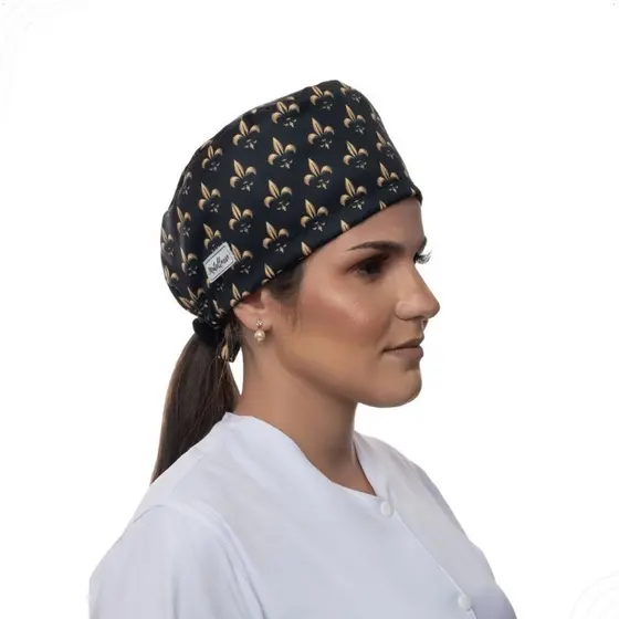 Touca Cirúrgica de Tecido Masculina ou Feminina Flor de Lis