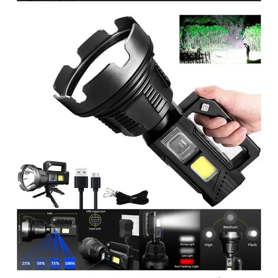 Lanterna Holofote Super Potente Led P90 Alcança 2km P/ Sítio