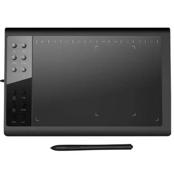 Mesa Digitalizadora Desenho Profissional 36x24cm Atualizada 5080 Lpl Mtm-1106 Preto Design Premium