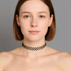 Colares Gargantilha Coleira Choker Tattoo Adulto Infantil Unissex Look de Halloween