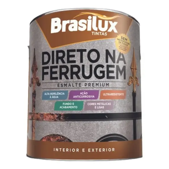 TINTA DIRETO NA FERRUGEM ESMALTE 900ML - ESCOLHA A SUA COR