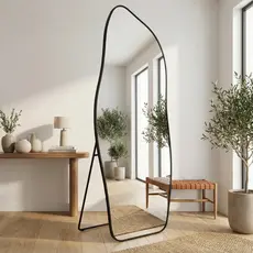 Espelho Lopazzi Orgânico Flame Corpo Inteiro 170x70cm Com Moldura de Alumínio Quarto Sala Decorativo