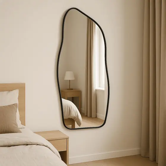 Espelho Orgânico Lopazzi Corpo Inteiro 100x40cm Moldura de Metal Alumínio Quarto Pinterest Decoração