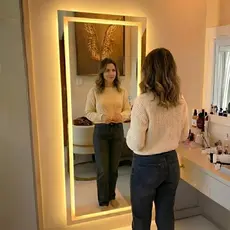 Espelho Lopazzi para Fotos e Vídeos LED 170x70 Corpo Inteiro Grande Touch 3 Tons de Luz Ring Light Closet
