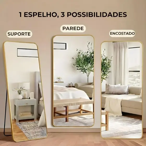 Espelho Lopazzi de Chão Grande Corpo Inteiro Luxo 170x70 150x60 110x50 Decoração Quarto Closet