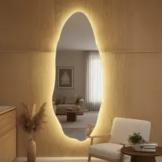Espelho Lopazzi com Led Orgânico 150x40 Grande Corpo Inteiro Decoração Quente Frio Neutro Pinterest