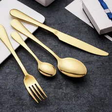 Conjunto de talheres de aço inoxidável de 24 peças Conjunto de talheres de luxo da série Gilt