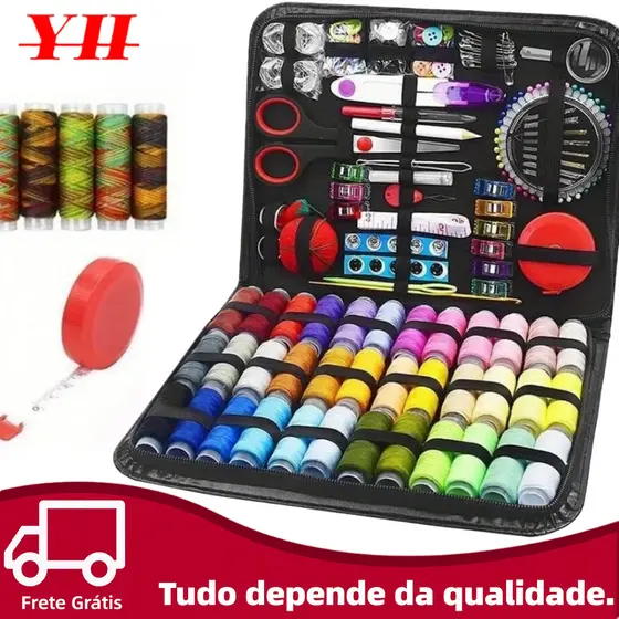 128/229pçs Kit De Costura Portátil Para Viagem Em Casa Ferramentas Profissional De Emergência