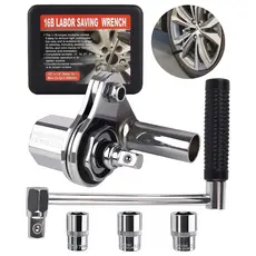 Desforcímetro Veicular Multiplicador Torque Portátil 1/2" Polegadas 680Nm 3 Soquetes Maleta Para Carros/SUVs