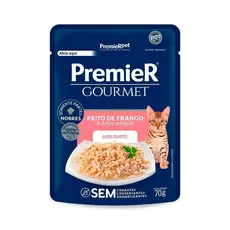 Ração Úmida Gourmet para Gatos Filhotes Peito de Frango e Arroz Integral 70g Premier