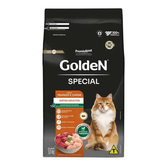 Ração Special para Gatos Adultos Sabor Frango e Carne 3kg Golden