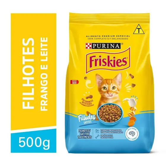 Ração Friskies Gatos Filhotes Frango e Leite 500g