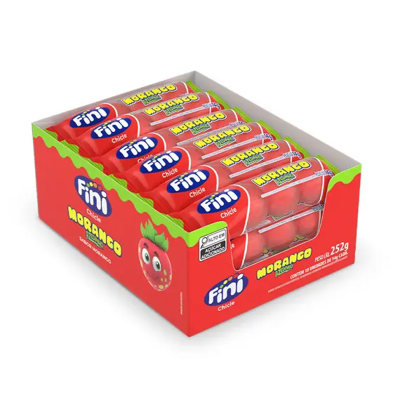Fini Chicle Morango 18 unidades de 14g