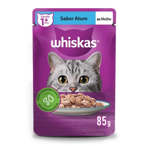 Ração Úmida Sachê Atum ao Molho para Gatos Adultos 85 g Whiskas