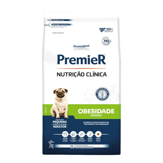 Ração Nutrição Clínica Obesidade Cães Adultos Pequeno Porte 2kg Premier