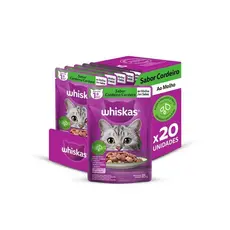 Kit Ração Úmida Cordeiro ao Molho para Gatos Adultos 20 Unidades Whiskas Sachê