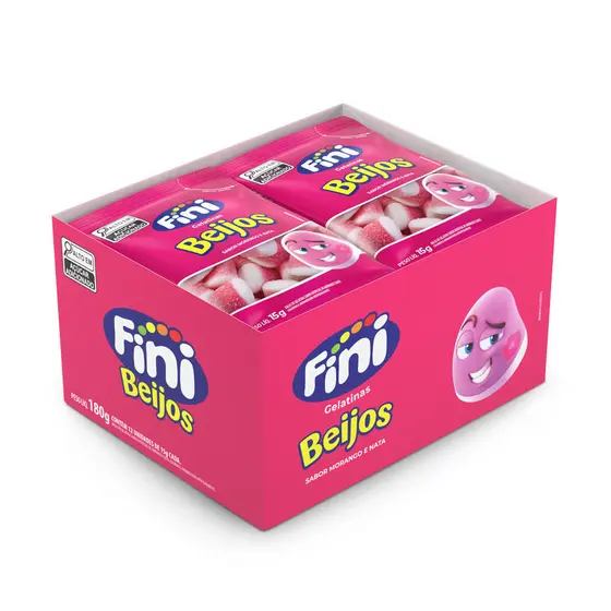 Fini Beijos De Morango 12 unidades de 15g