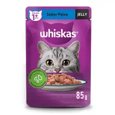 Ração Úmida Sachê Peixe Jelly para Gatos Adultos 85 g Whiskas