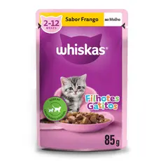 Ração Úmida Whiskas Sachê Frango ao Molho para Gatos Filhotes 85 g