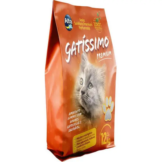 Areia Higiênica para Gatos Perfumada 12kg Gatíssimo