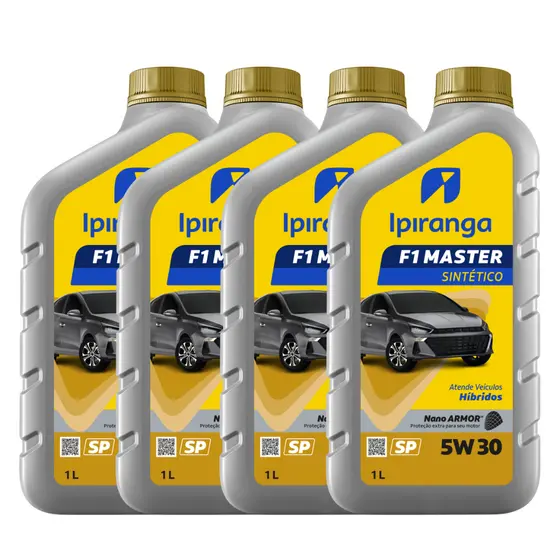 Kit 4 unidades de Óleo Lubrificante 5W30 para Motor 4L Carro Sintético Ipiranga