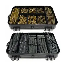 Kit Combo 200/300/500 pçs Parafusos Chipboard Philips Buchas com ou sem Maleta Cx estojo organizador