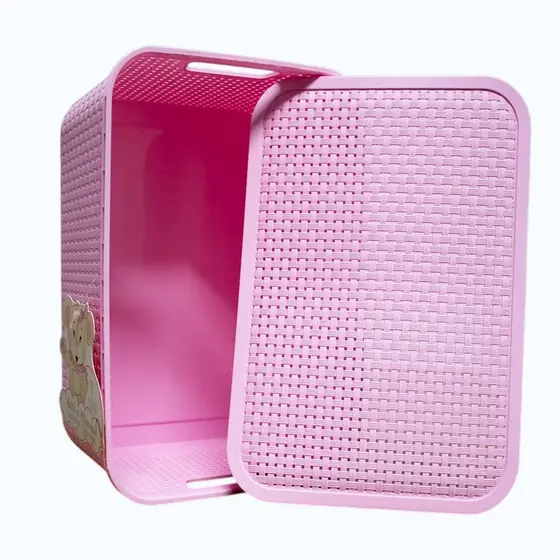 Caixa 7l Organizadora Azul ou Rosa C/ Tampa Linha bebê - Monte libano