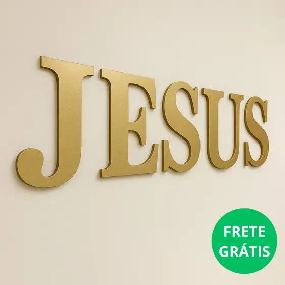 Letreiro Parede Jesus Quadro Decorativo Sala Religioso