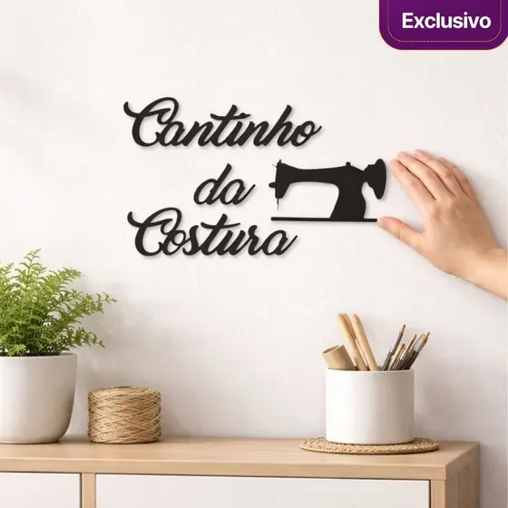 Aplique De Parede Cantinho Da Costura Mdf Decorativo Quadro Sala Quarto Decoração