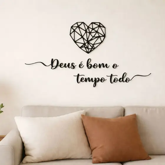 Frases Decorativas Para Paredes Deus É Bom O Tempo Todo Decoração Minimalista