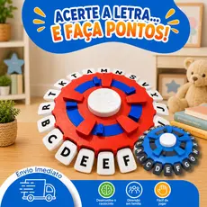 Jogo Stop Eletrônico Infantil Sorteador De Letras Educativo Família Diversão Azul Vermelho