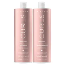 Kit Hair Care Curls Jacques Janine Shampoo 800ml Sem Sal + Condicionador Leave-in 750ml Cacheados Crespos Ondulados