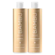 Kit Hair Care Bambu Jacques Janine Shampoo Sem Sal 450ml + Condicionador Leave-in 440ml Força Crescimento Capilar