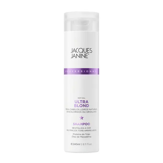 Shampoo Ultra Blond Matizador Sem Sal Jacques Janine 240ml