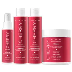 Kit Jacques Janine Hair Care Cherry Cereja Shampoo 230ml Condicionador 200ml Máscara 400g Spray 120ml
