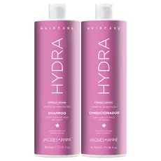 Jacques Janine Kit Hair Care Hydra Shampoo 800ml + Condicionador Fonte Hidratação Brilho Maciez 750ml