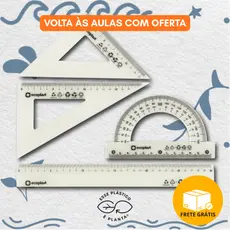 Kit Geométrico Completo Resistente Material Sustentável 5 Peças Plástico Feito de Planta
