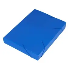 Pasta Plástica Aba Elástica Ofício 3,5cm Azul - POLYCART -  Pct Com 10 Unid