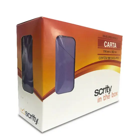 Envelope Carta Roxo 114X162 - Caixa Com 100 Unidades - Scrity