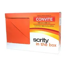 Envelope Convite Laranja 160X235 - Caixa Com 100 Unidades - Scrity