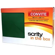 Envelope Convite Verde Escuro 160X235 - Caixa Com 100 Unidades - Scrity