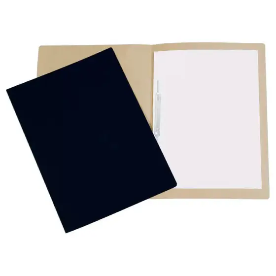 Pasta Cartão Duplex com Grampo Plástico Preto - POLYCART - Pct Com 10 Unid