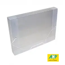 Pasta com Aba e Elástico Ofício 3cm Cristal - ACP - Pct Com 10 Unid