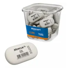 Borracha Mercur Oval Branca- Pote com 18 unidades